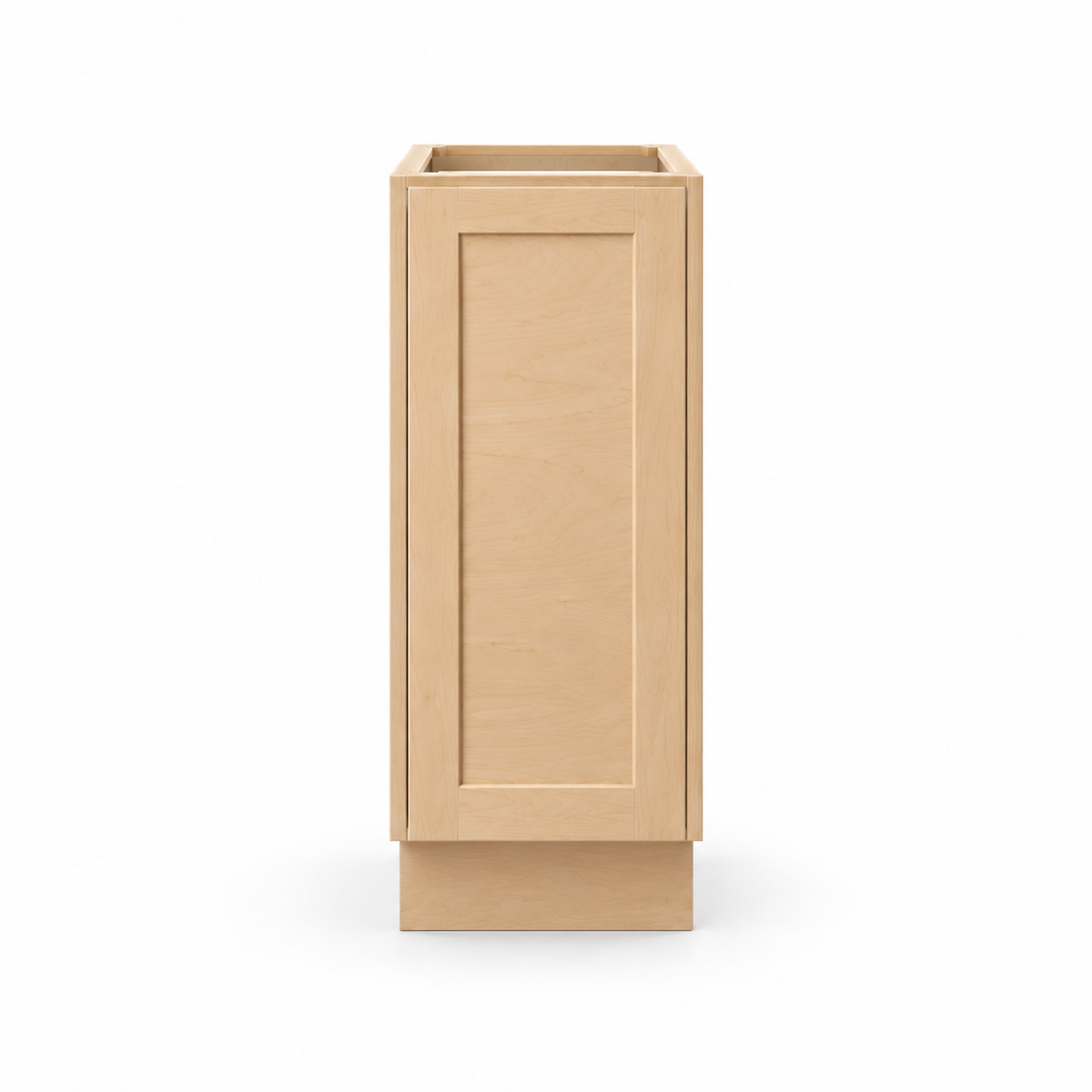 Utility base cabinet, natural maple shaker door, front view