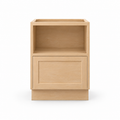 Microwave base cabinet with open microwave space and drawer, natural maple