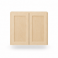 Wall cabinet with two shaker doors, natural maple, front view