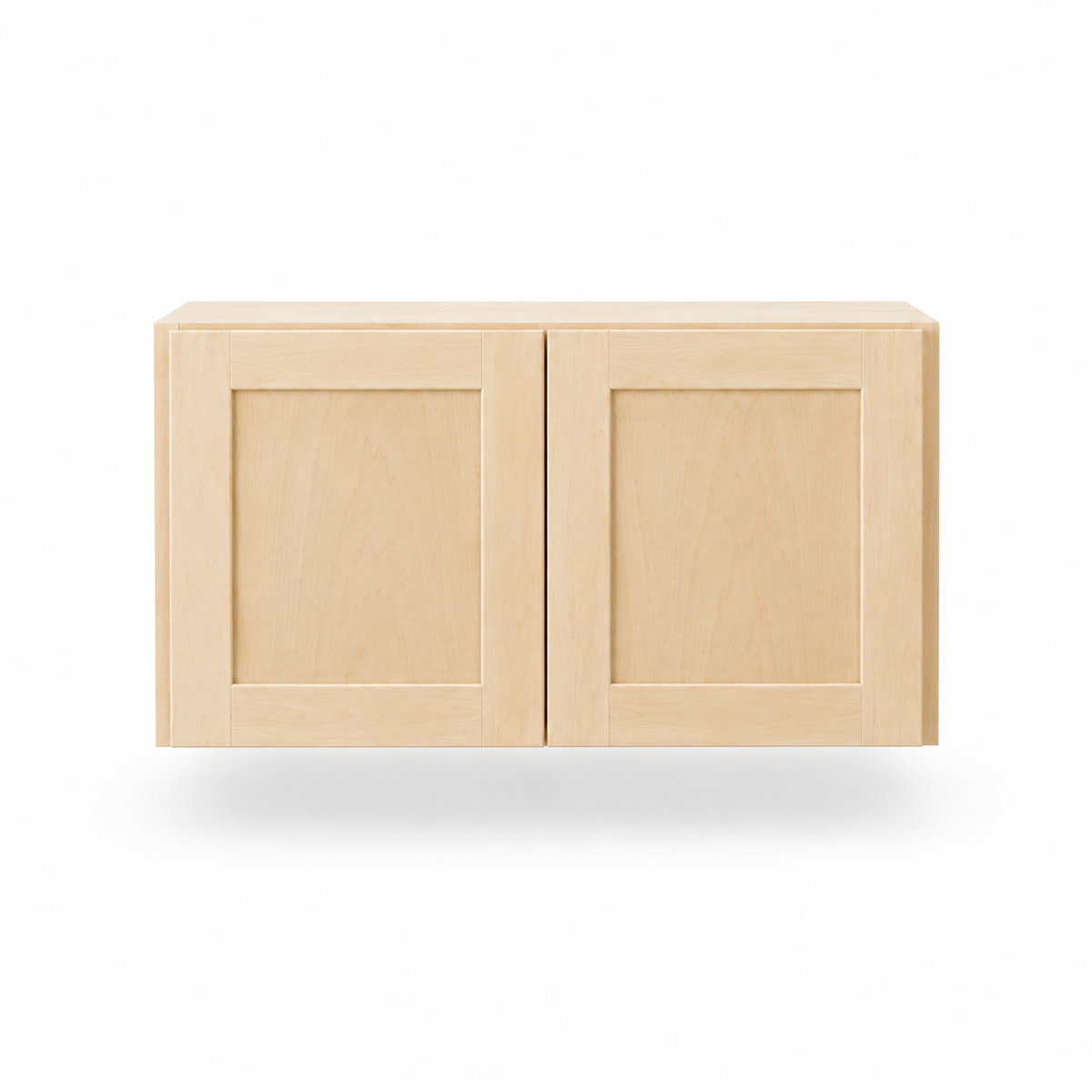 Refrigerator bridge wall cabinet, natural maple