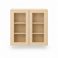 Glass door wall cabinet, natural maple