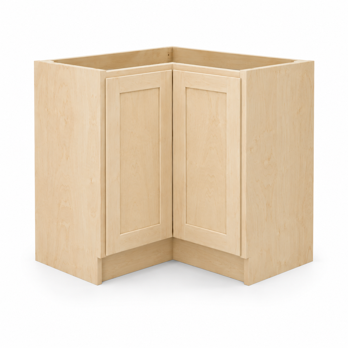 Lazy susan corner base cabinet, natural maple