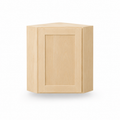 Diagonal corner wall cabinet, natural maple
